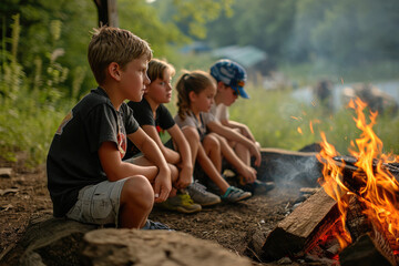 Children's Outdoor Exploration at Summer Camp