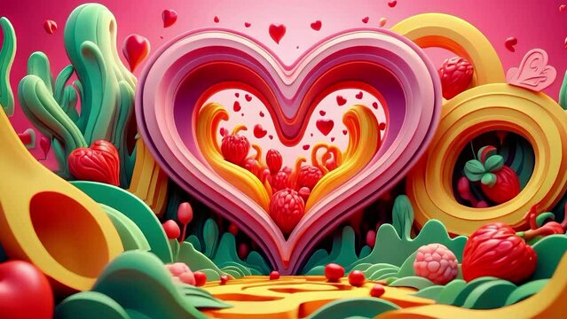 Love, valentine, colorful composition, symbolism and romance of love, February 14, Valentine's Day