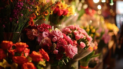 Valentines Day Flower Shop, many flower in store