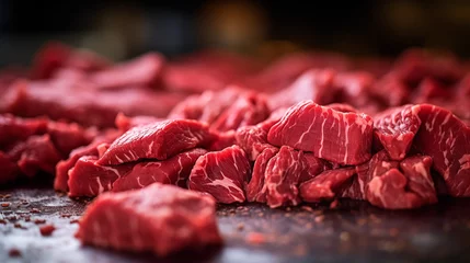 Fotobehang meat for gulasch © sam richter