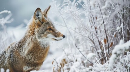 Fototapeta premium Wolf, Winter Wildlife An animal native to cold environment