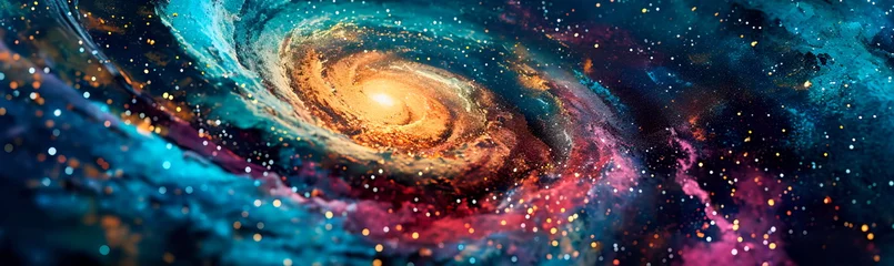 Foto op Canvas spiral galaxy with swirling nebula, showcasing the beauty of deep space © Maximusdn