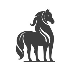 black horse silhouette vector for easily used for T-shirt design.