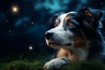 Ultra detailed nebula abstract wallpaper dog in space cute dog wallpaper made with ai