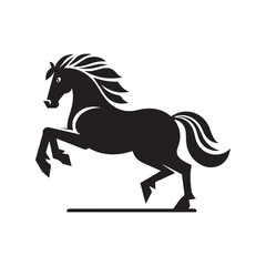 black horse silhouette vector design.