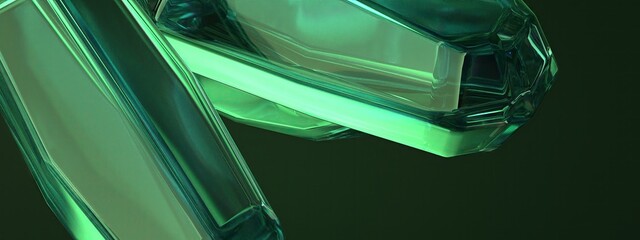 Power stone like emerald ore Fresh, mysterious, elegant and modern 3D Rendering abstract background