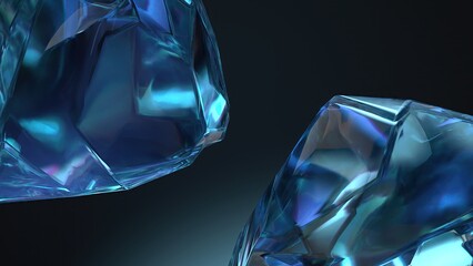 A power stone like a sapphire ore.A refreshing, refreshing, elegant, and modern 3D Rendering abstract background.