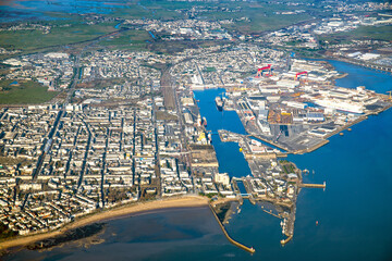 loire river estuary fro la baule bay in french atlantic ocean