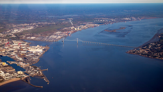 loire river estuary fro la baule bay in french atlantic ocean