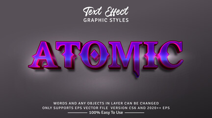 3d Atomic Graphic Style, Editable Text Style Effect