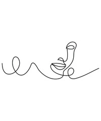 female one line art, vector best line icon.