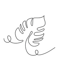 leaf one line art, vector best line icon.