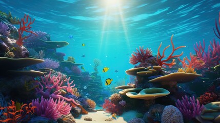 Beautiful fishes and underwater scenes in the water