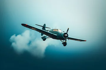 Fotobehang Petit avion volant dans le ciel © Concept Photo Studio