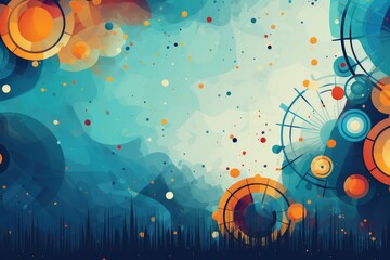 Abstract background with circles and stars. Abstract background for February 14: Ferris Wheel Day
