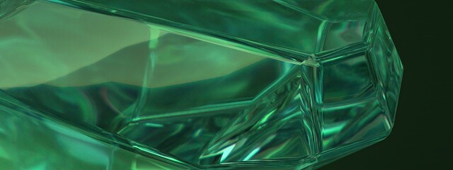 Emerald ore-like power stone Beautiful, refreshing, elegant and modern 3D Rendering abstract background