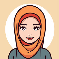 Muslim Woman in Hijab Icon Vector