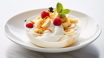 Savoring Veggie Delight: Yogurt and Grape Dessert"