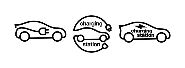 charging station icon sign vector line