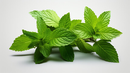 mint leaves on a white background