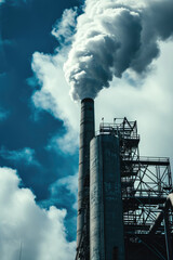 Pollution of the environment There is a lot of smoke coming from the pipes of the plant