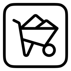 Editable wheelbarrow, cart, wheel, carrying, building vector icon. Construction, tools, industry. Part of a big icon set family. Perfect for web and app interfaces, presentations, infographics, etc
