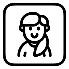 Obraz premium Editable adult woman with ponytail hairstyle avatar vector icon. User, profile, identity, persona. Part of a big icon set family. Perfect for web and app interfaces, presentations, infographics, etc