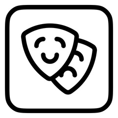 Editable theater masks, drama vector icon. Movie, cinema, entertainment. Part of a big icon set family. Perfect for web and app interfaces, presentations, infographics, etc