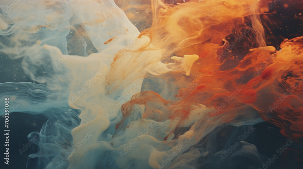 Poster a harmonious blend of warm and cool tones in an abstract representation of emotions.