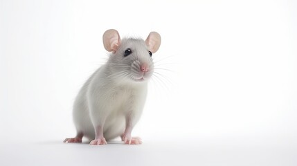 Rat on White Background. Animal, Mammal
