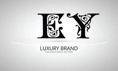 EY initials monogram letter text alphabet logo design
