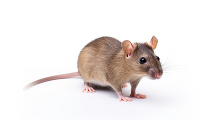 Rat on White Background. Animal, Mammal
