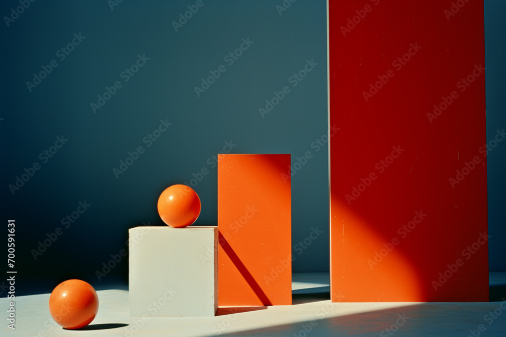 Poster The harmony and balance of geometric shapes and forms in a graphical composition.
