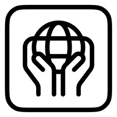 Editable hand holding earth, environment care, save the earth vector icon. Ecology, eco-friendly. Part of a big icon set family. Perfect for web and app interfaces, presentations, infographics, etc