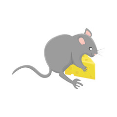mouse holding cheese illustration