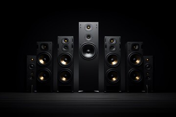 a group of large speakers - obrazy, fototapety, plakaty
