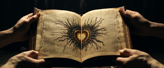 a book with a heart design