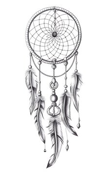 a drawing of a dream catcher