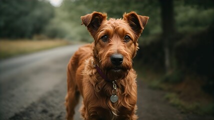 Irish Terrier Dog,portrait of a dog ,Close-up portrait photography of Dog,Portrait of a little pet,cute brown dog at home,Portrait of a pet.