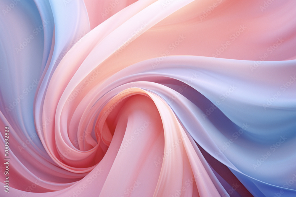 Poster an abstract photograph showcasing the fusion of pastel hues in a dreamlike swirl, offering a serene 