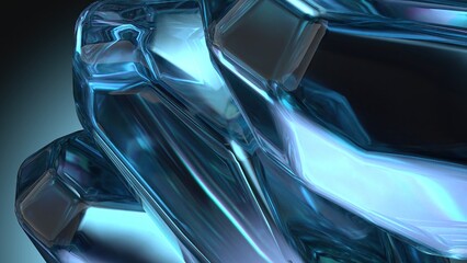 Power stone like sapphire ore Fresh, mysterious, elegant and modern 3D Rendering abstract background