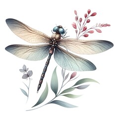 beautiful butterfly with colorful wings watercolor paint for card decor