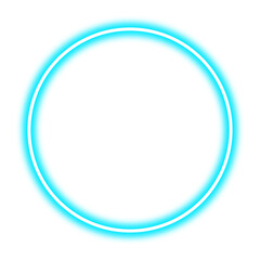 Neon blue circle frame png