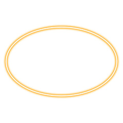 Neon orange ellipse frame png