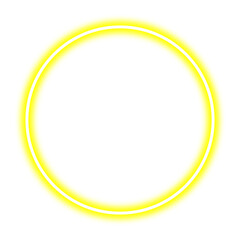 Neon yellow circle frame png