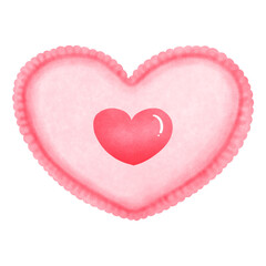 Watercolor vintage heart shaped candy clipart.Valentine homemade candy decoration for valentines day.