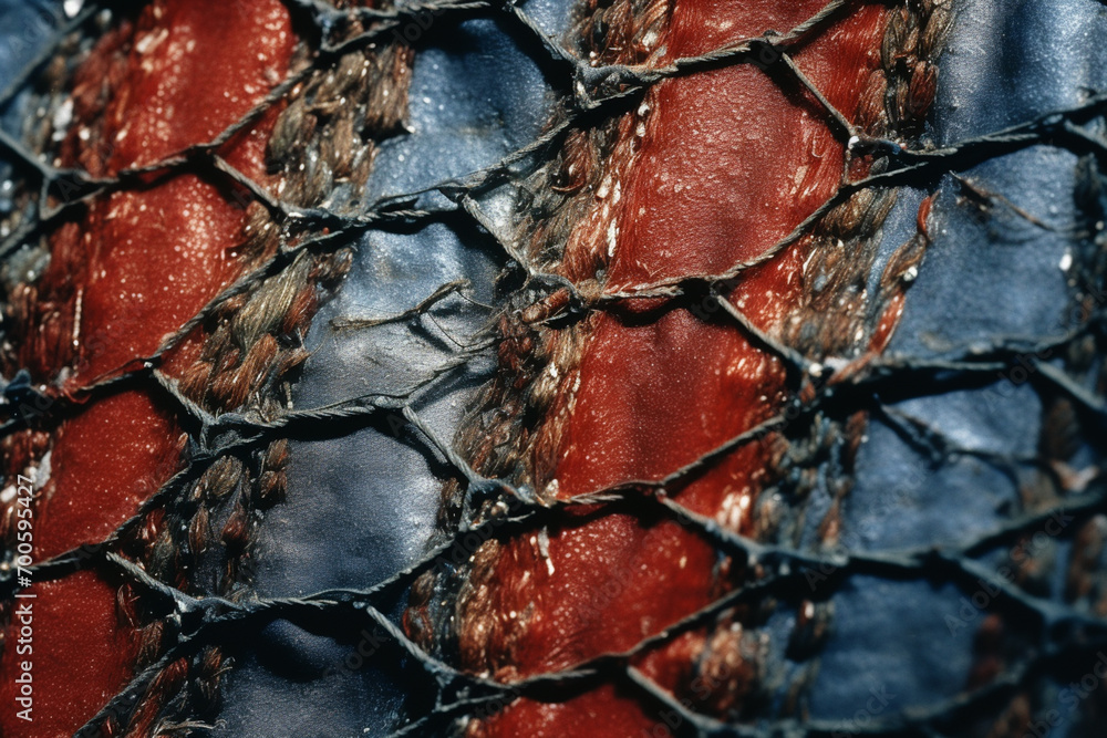 Leinwandbilder the intricate texture of a woven fabric captured in macro, revealing the fine threads, patterns, and
