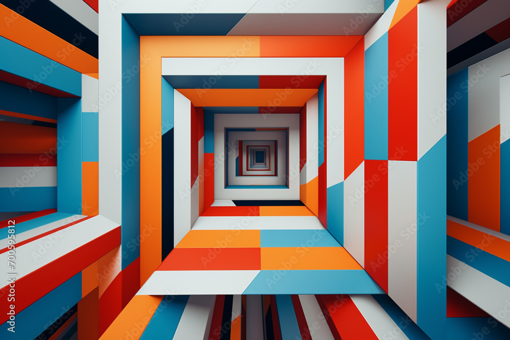 Leinwandbilder an abstract graphic piece inspired by op art, utilizing optical illusions, repetition, and geometric