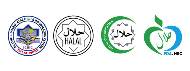 Halal sign for food prepared in the Islamic way