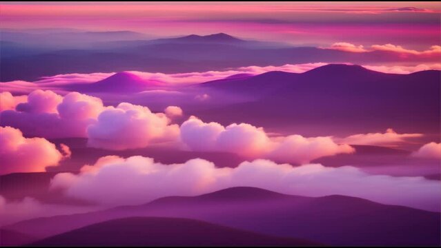 Mystical Sunset Over Mountain Peaks